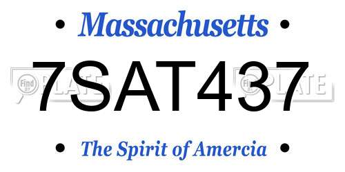 7SAT437 Massachusetts License Plate