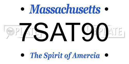 7SAT90 Massachusetts License Plate