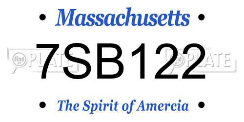 7SB122 Massachusetts License Plate