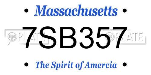 7SB357 Massachusetts License Plate