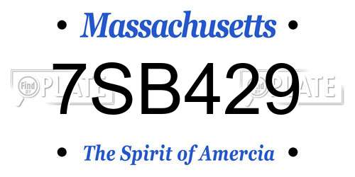 7SB429 Massachusetts License Plate
