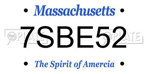 7SBE52 Massachusetts License Plate