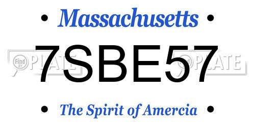 7SBE57 Massachusetts License Plate