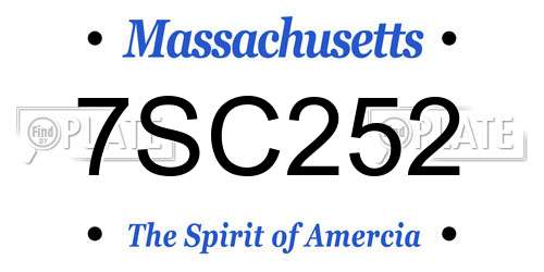 7SC252 Massachusetts License Plate