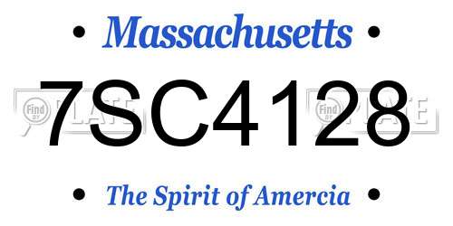 7SC4128 Massachusetts License Plate