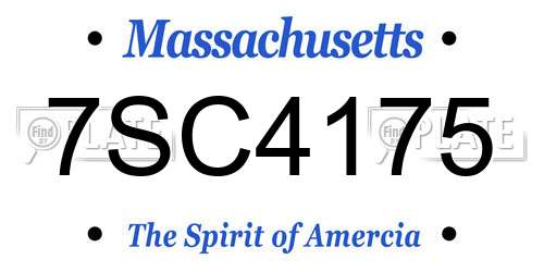 7SC4175 Massachusetts License Plate