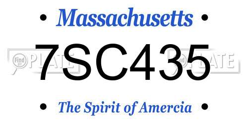7SC435 Massachusetts License Plate