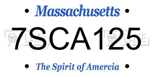 7SCA125 Massachusetts License Plate