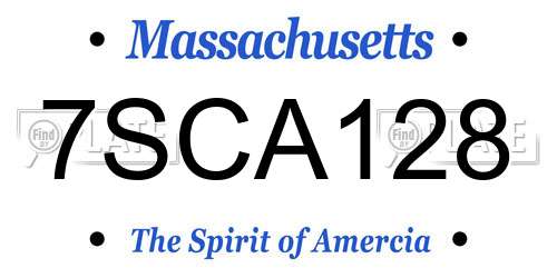 7SCA128 Massachusetts License Plate