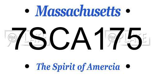 7SCA175 Massachusetts License Plate