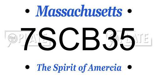 7SCB35 Massachusetts License Plate