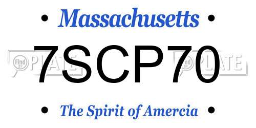 7SCP70 Massachusetts License Plate