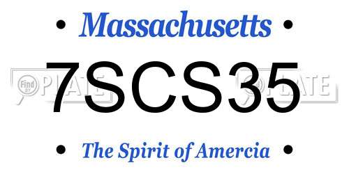 7SCS35 Massachusetts License Plate