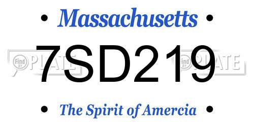 7SD219 Massachusetts License Plate
