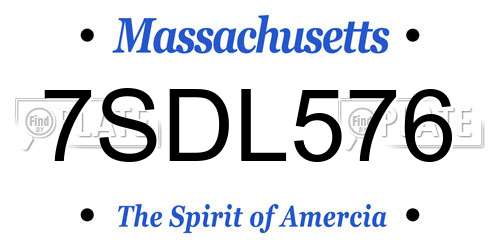 7SDL576 Massachusetts License Plate