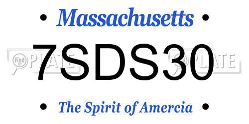 7SDS30 Massachusetts License Plate