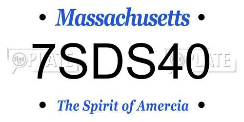 7SDS40 Massachusetts License Plate