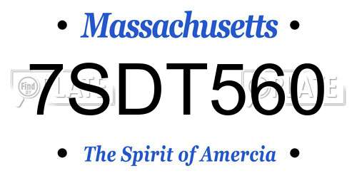 7SDT560 Massachusetts License Plate