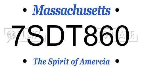 7SDT860 Massachusetts License Plate