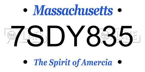 7SDY835 Massachusetts License Plate