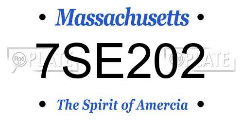 7SE202 Massachusetts License Plate