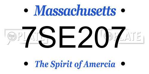7SE207 Massachusetts License Plate