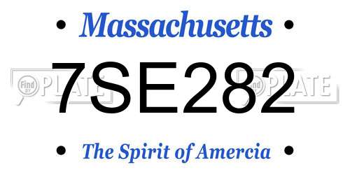 7SE282 Massachusetts License Plate