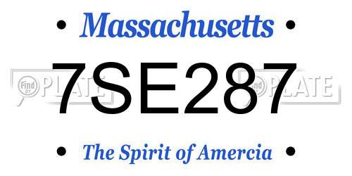 7SE287 Massachusetts License Plate