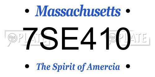 7SE410 Massachusetts License Plate