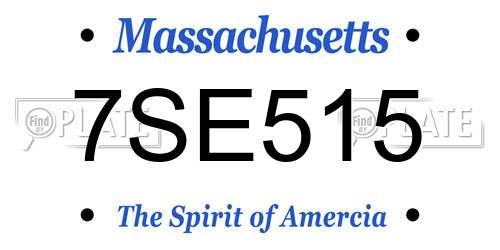 7SE515 Massachusetts License Plate
