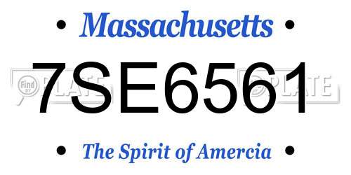 7SE6561 Massachusetts License Plate