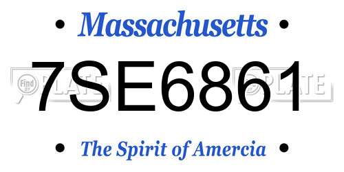 7SE6861 Massachusetts License Plate