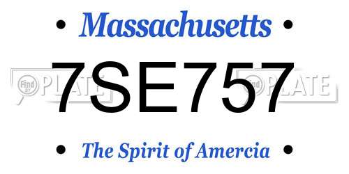 7SE757 Massachusetts License Plate