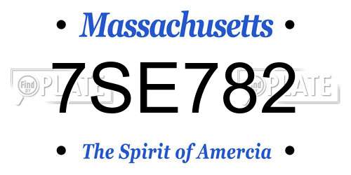 7SE782 Massachusetts License Plate