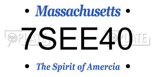 7SEE40 Massachusetts License Plate