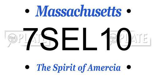 7SEL10 Massachusetts License Plate
