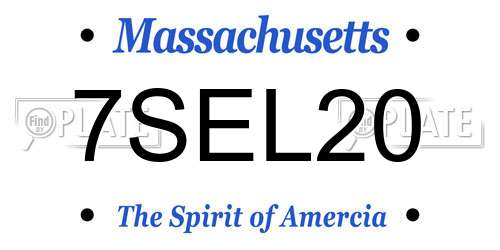 7SEL20 Massachusetts License Plate
