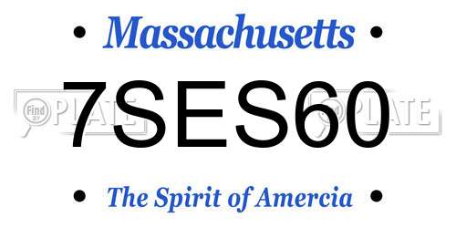 7SES60 Massachusetts License Plate