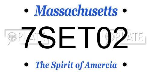 7SET02 Massachusetts License Plate