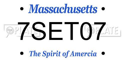 7SET07 Massachusetts License Plate