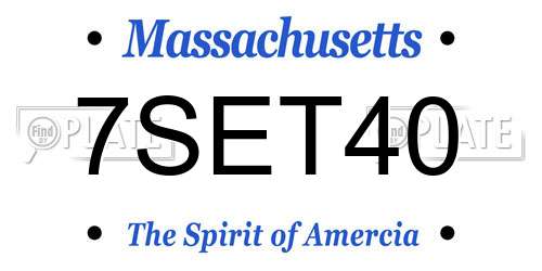 7SET40 Massachusetts License Plate