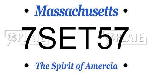 7SET57 Massachusetts License Plate