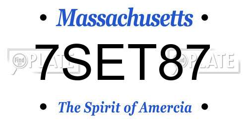 7SET87 Massachusetts License Plate
