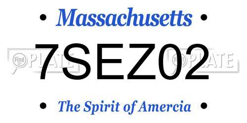 7SEZ02 Massachusetts License Plate