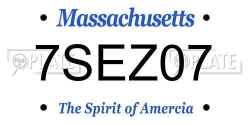 7SEZ07 Massachusetts License Plate