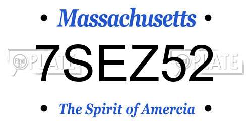 7SEZ52 Massachusetts License Plate