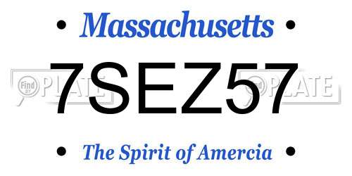 7SEZ57 Massachusetts License Plate