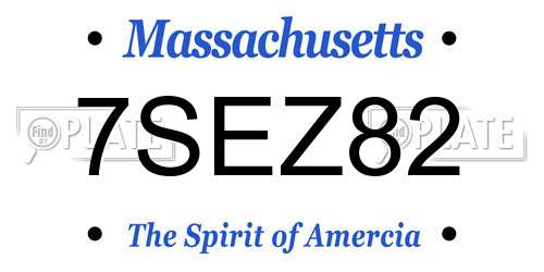 7SEZ82 Massachusetts License Plate