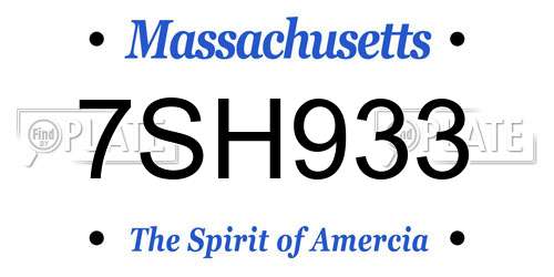 7SH933 Massachusetts License Plate