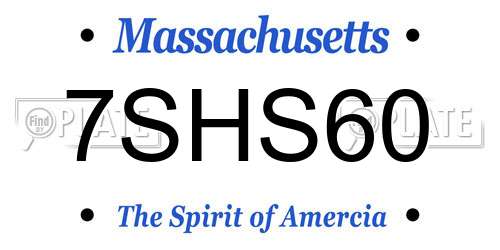 7SHS60 Massachusetts License Plate